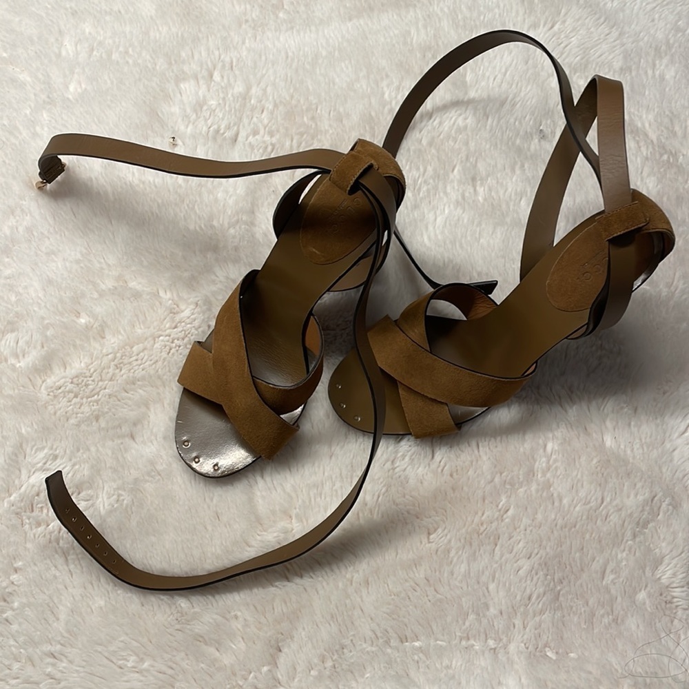 NWT GUCCI candy crossover high heel sandal in brown size 39 - Picture 2 of 9